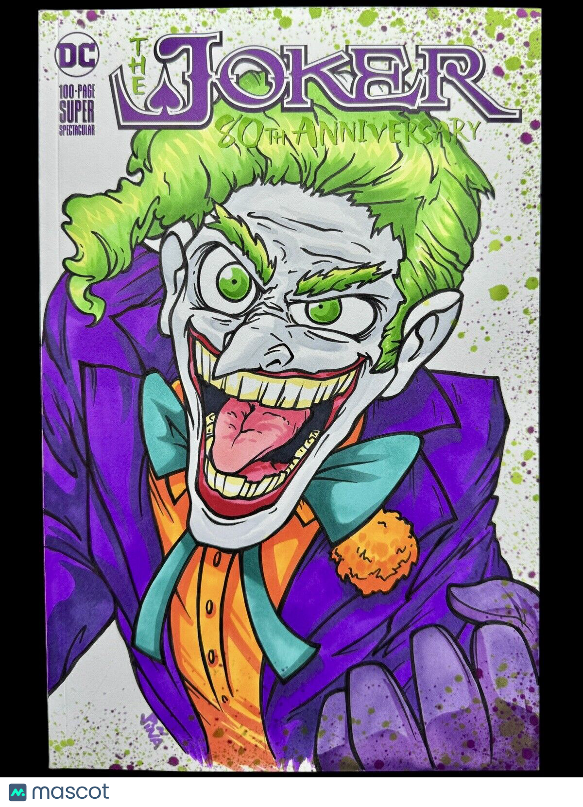 Joker 80th Anniversary #1 Original Art Colored Sketch Cover Signed & Sketched