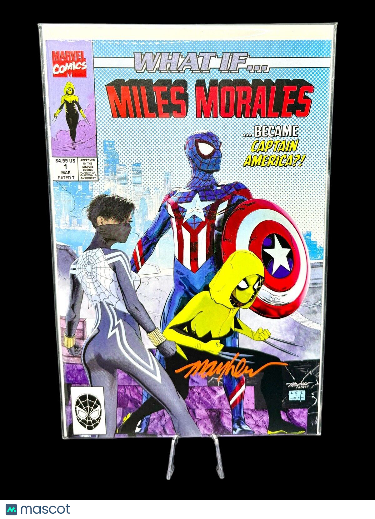 What if Miles Morales Became Captain America?! 1 Signed By Mike Mayhew w/C.O.A.
