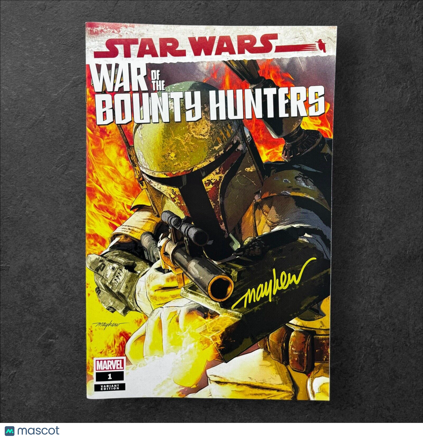 STAR WARS WAR OF THE BOUNTY HUNTERS #1 MAYHEW VARIANT SIGNED W/COA
