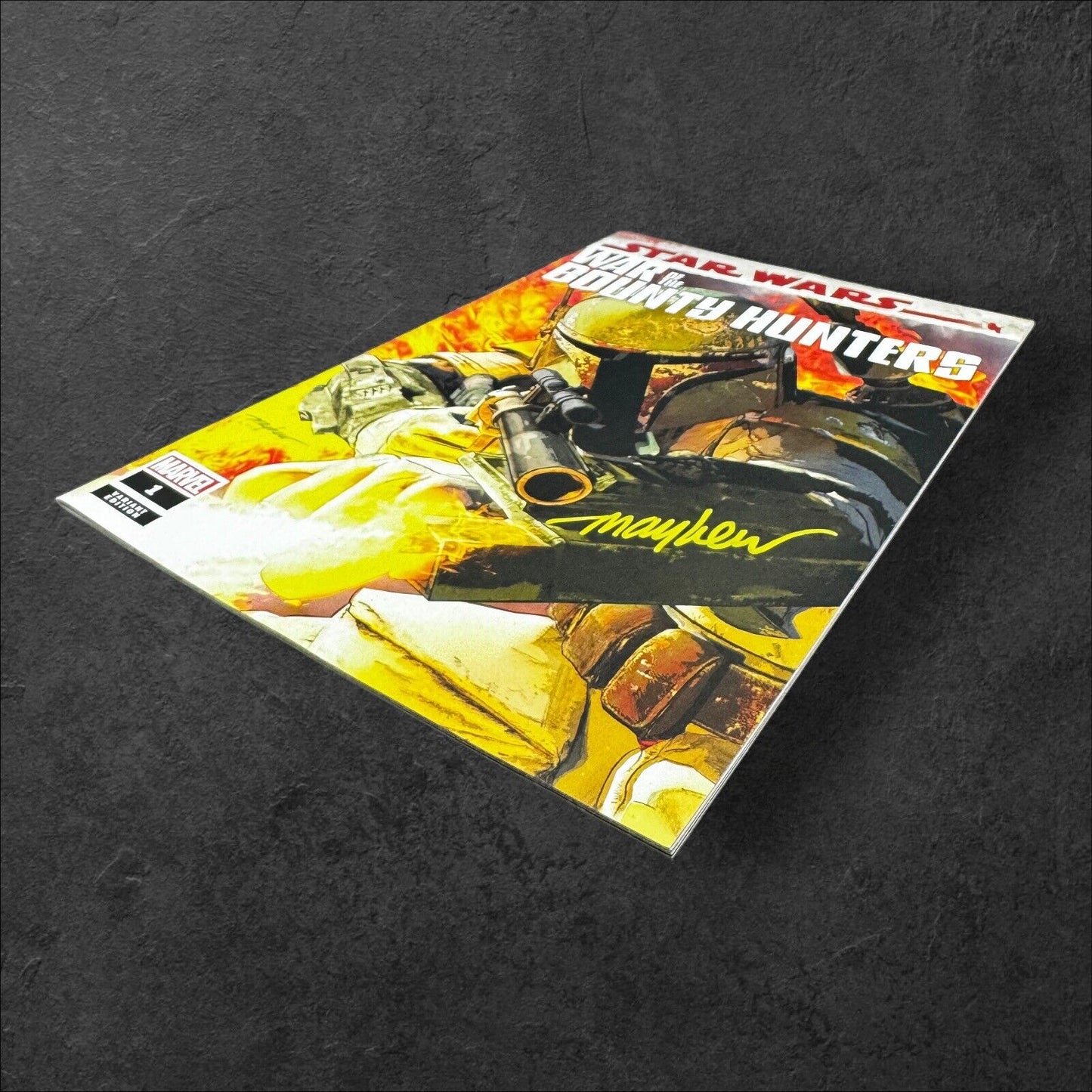 STAR WARS WAR OF THE BOUNTY HUNTERS #1 MAYHEW VARIANT SIGNED W/COA