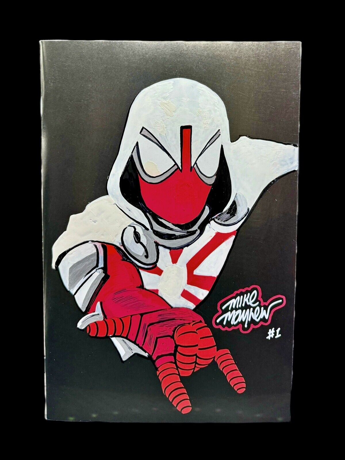 Spider-Man Miles 1 Mike Mayhew Vir. Var. Original Mega-Remarked & Glow Signature