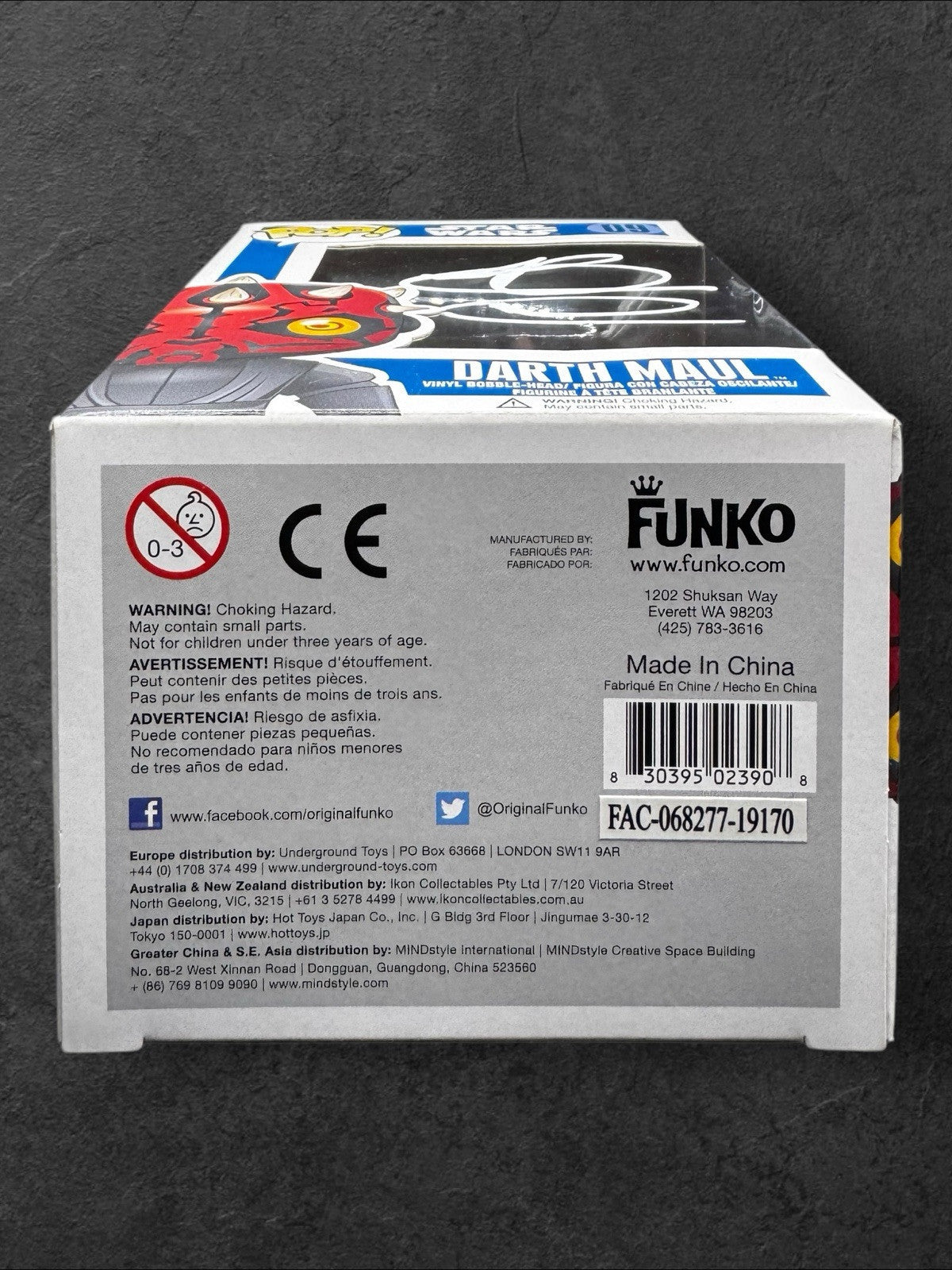 Funko POP! #09 DARTH MAUL Signed By RAY PARK Phantom Menace JSA Authenticated