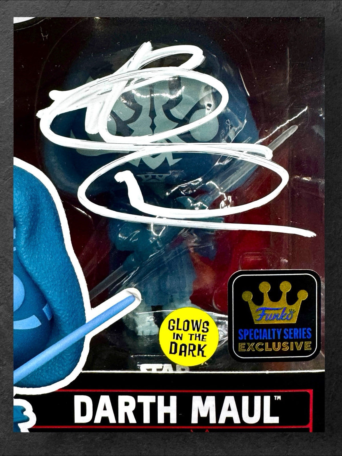 Glows in the Dark Funko #740 Signed (White) Darth Maul - By Ray Park