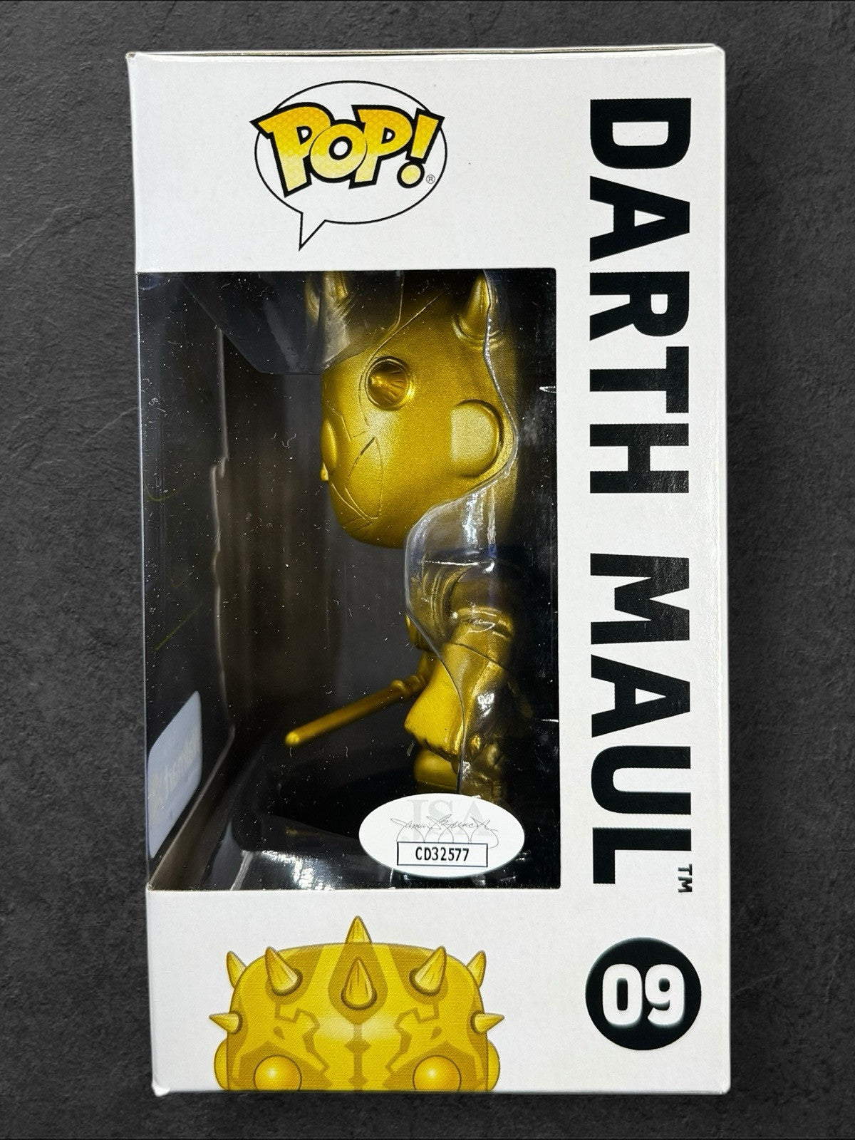 Funko Pop! Star Wars 09 Darth Maul Gold Signed By Ray Park With Gold Marker
