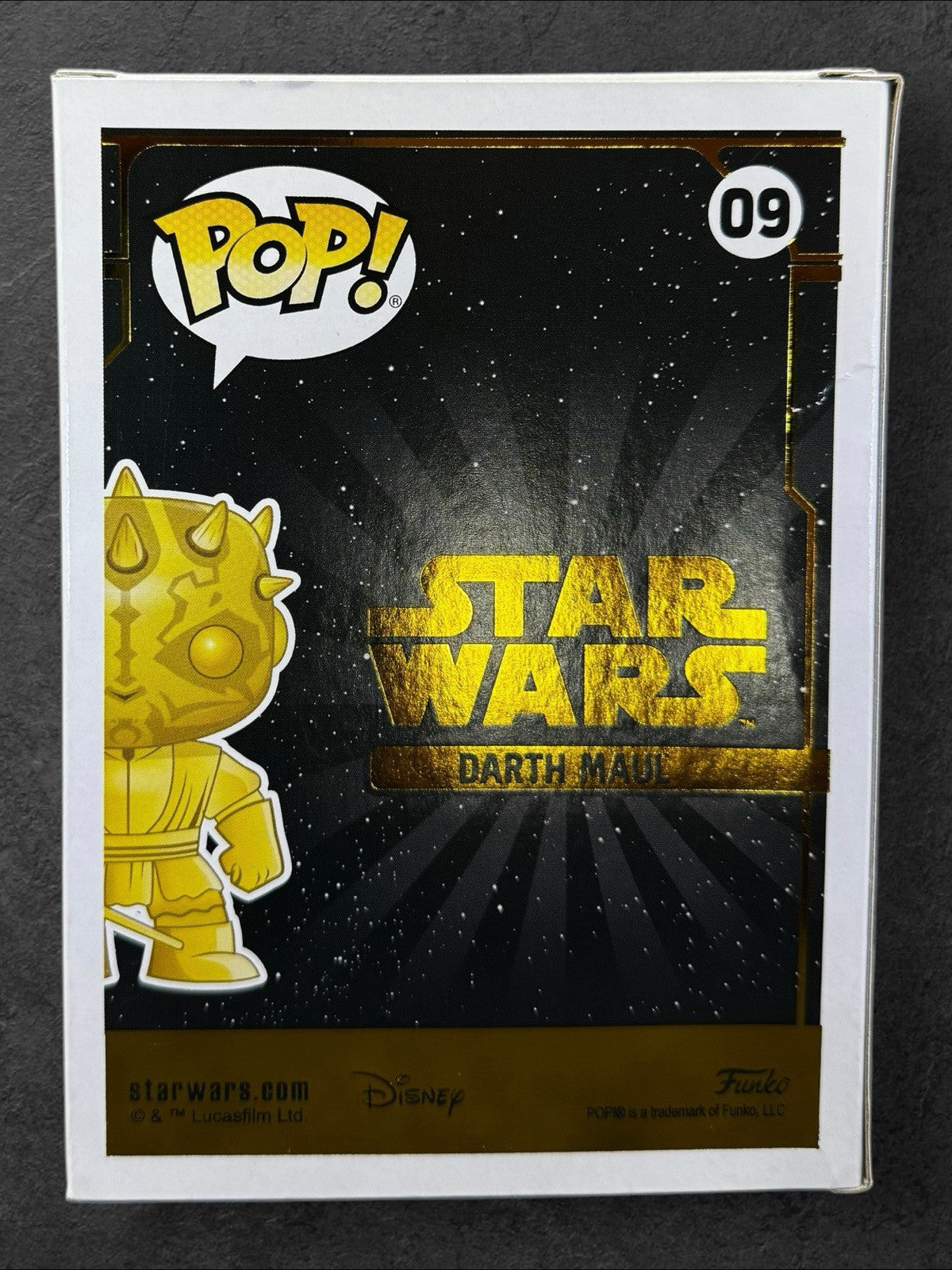 Funko Pop! Star Wars 09 Darth Maul Gold Signed By Ray Park With Gold Marker