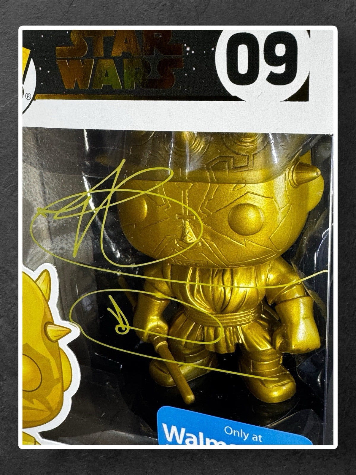 Funko Pop! Star Wars 09 Darth Maul Gold Signed By Ray Park With Gold Marker