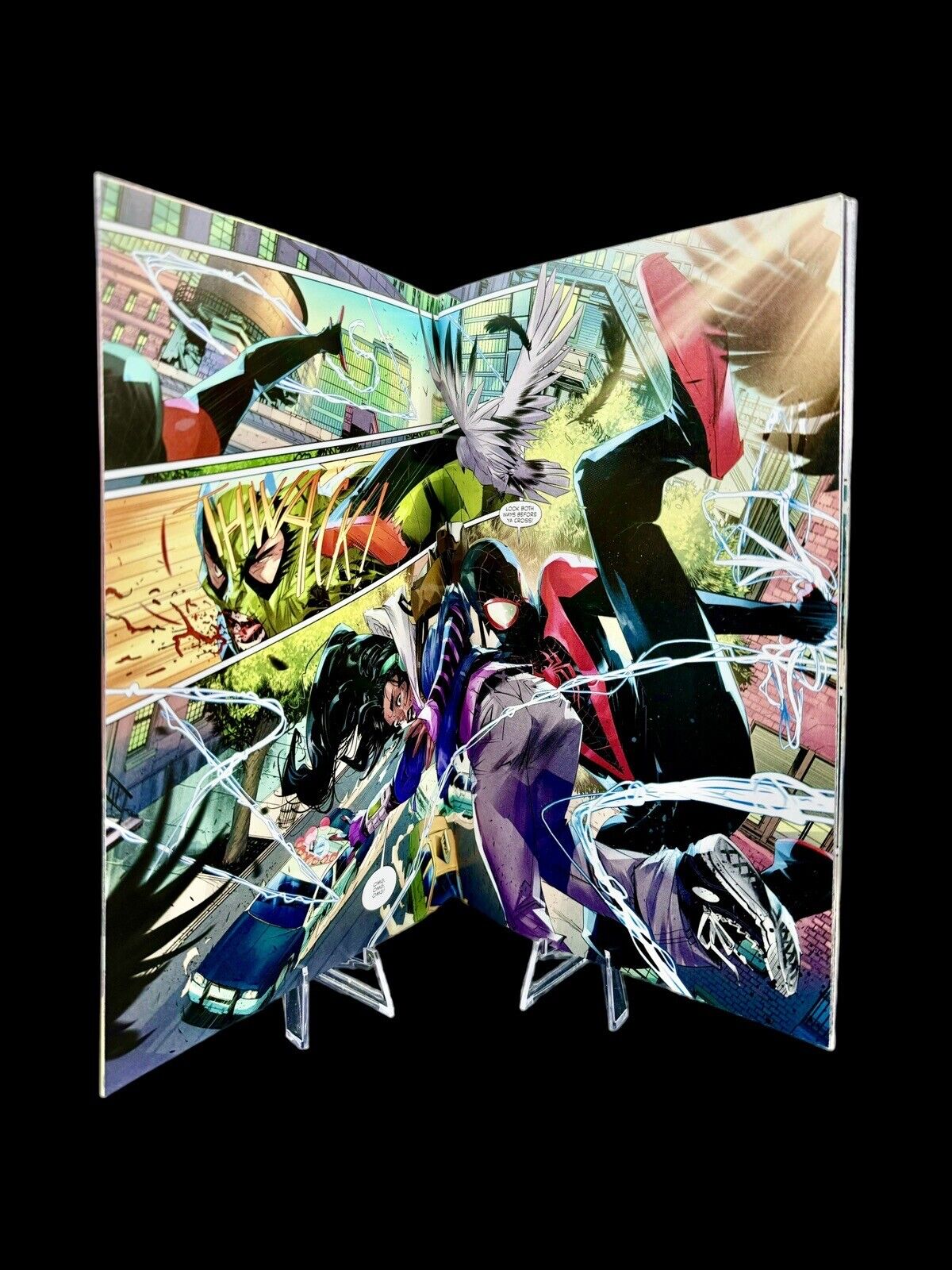 Spider-Man Miles 1 Mike Mayhew Vir. Var. Original Mega-Remarked & Glow Signature