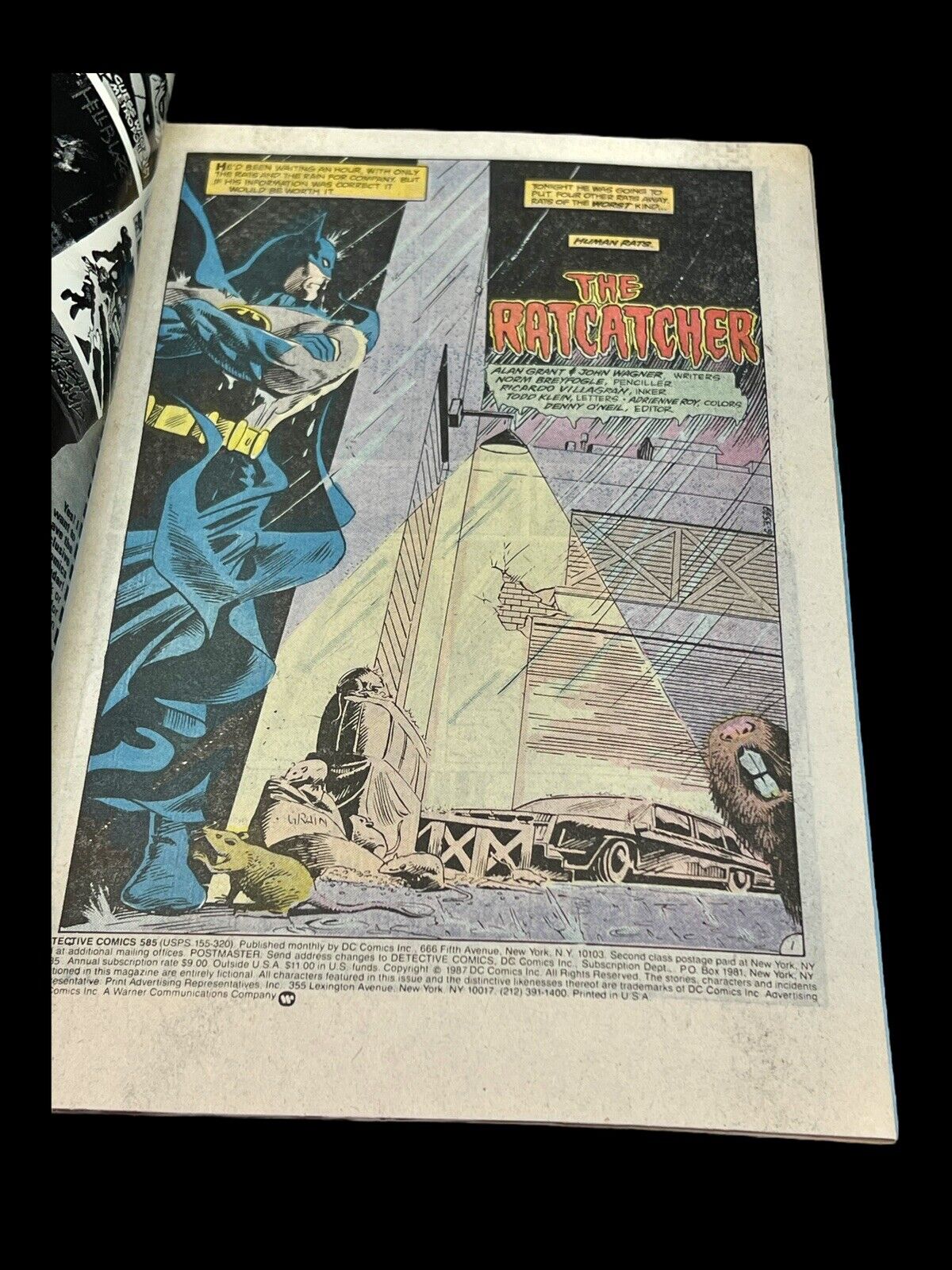 Vintage Detective Comics Vol 1 #585 April 1988 The Ratcatcher By DC Comics NMT