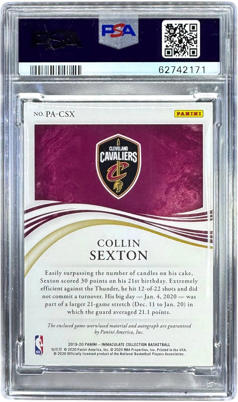 2019 Immaculate Premium Edition Collin Sexton RPA /14 PSA 8 – Multicolor Patch