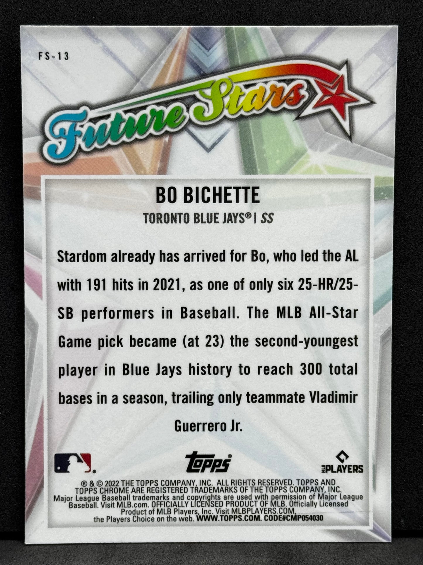 Bo Bichette 2022 Topps Chrome Future Stars #FS-13