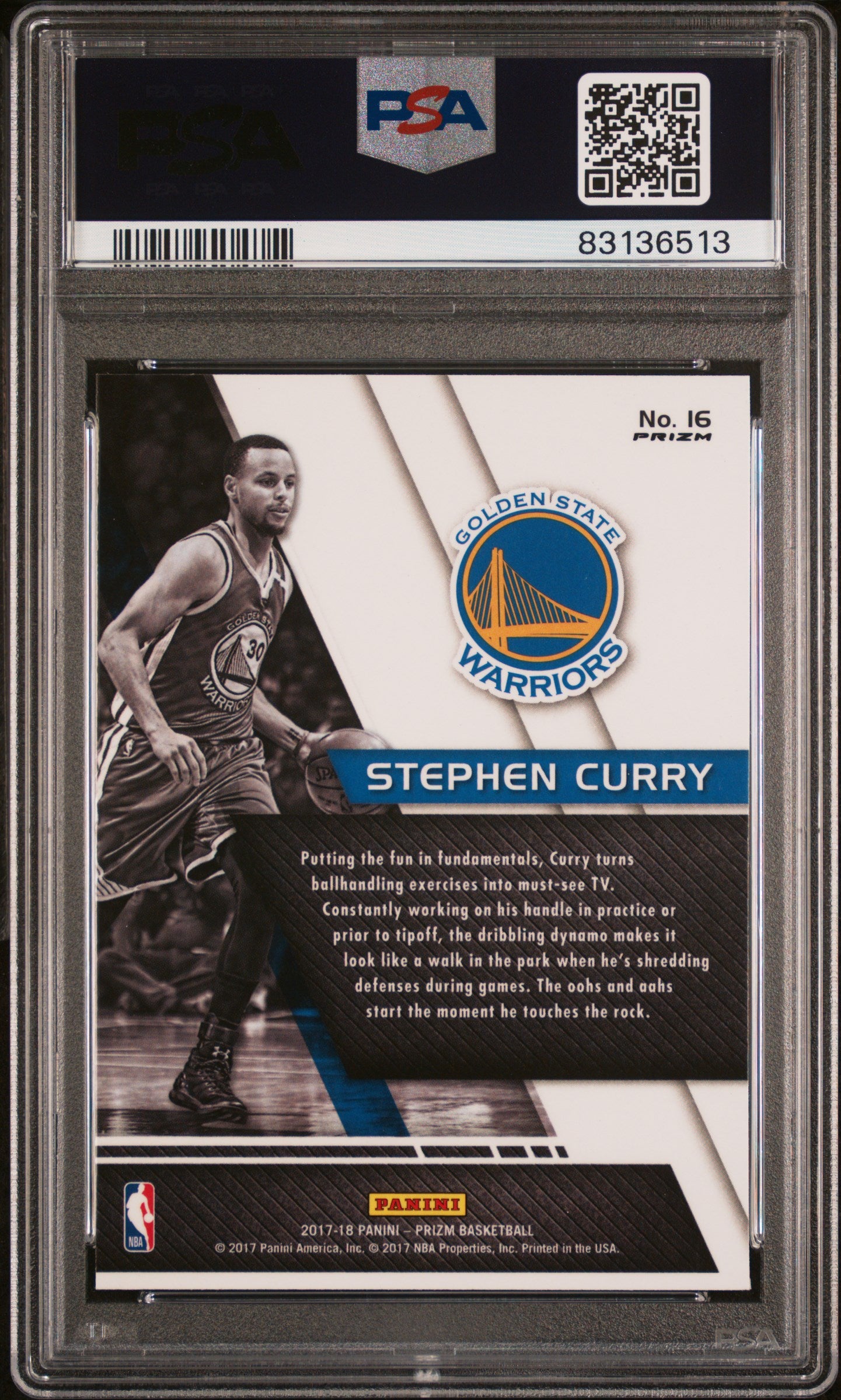 Stephen Curry 2017 Panini Prizm Fundamentals #16 B PSA 10