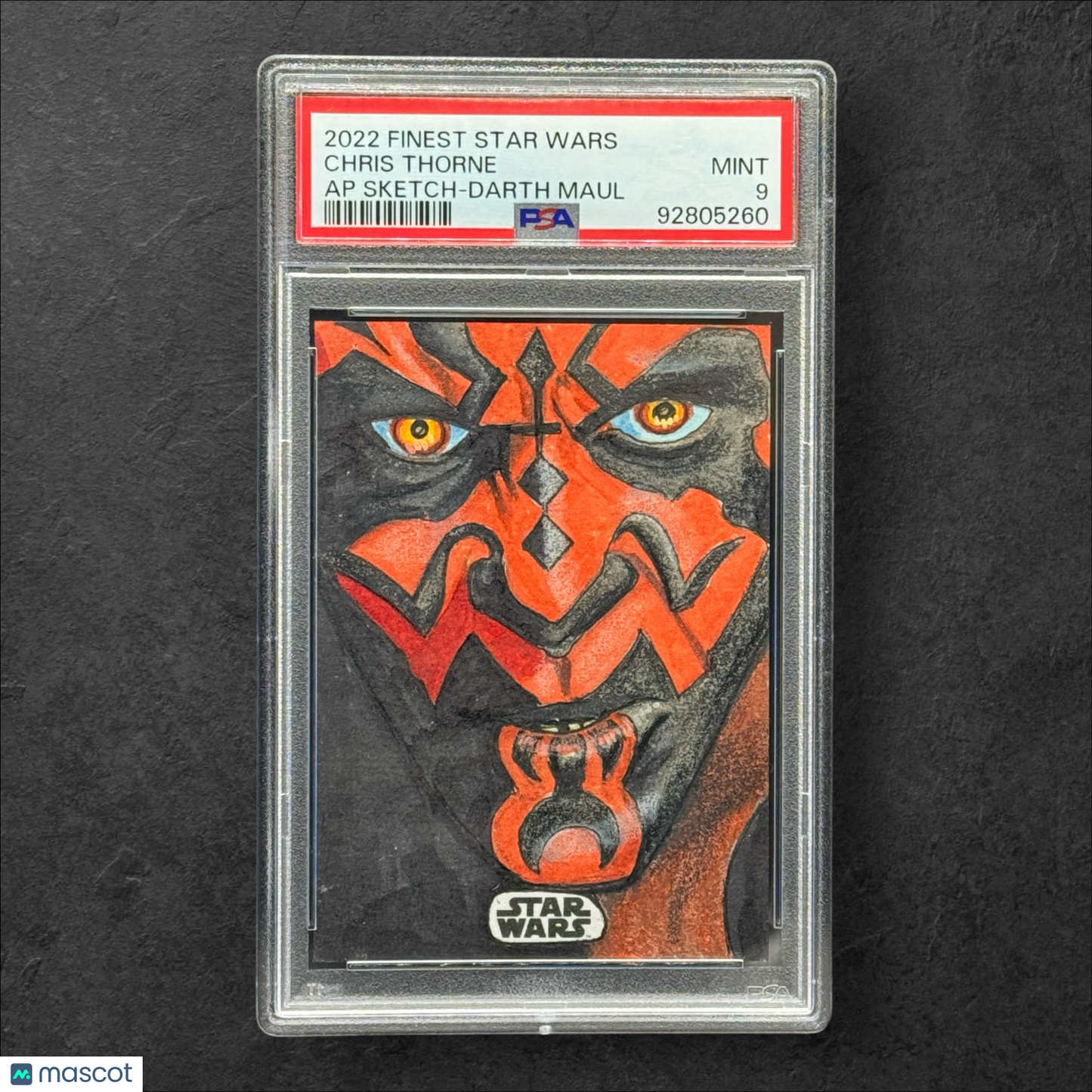2022 Star Wars Finest Sketch Card by Chris Thorne 1/1 of Darth Maul #SKC-AA