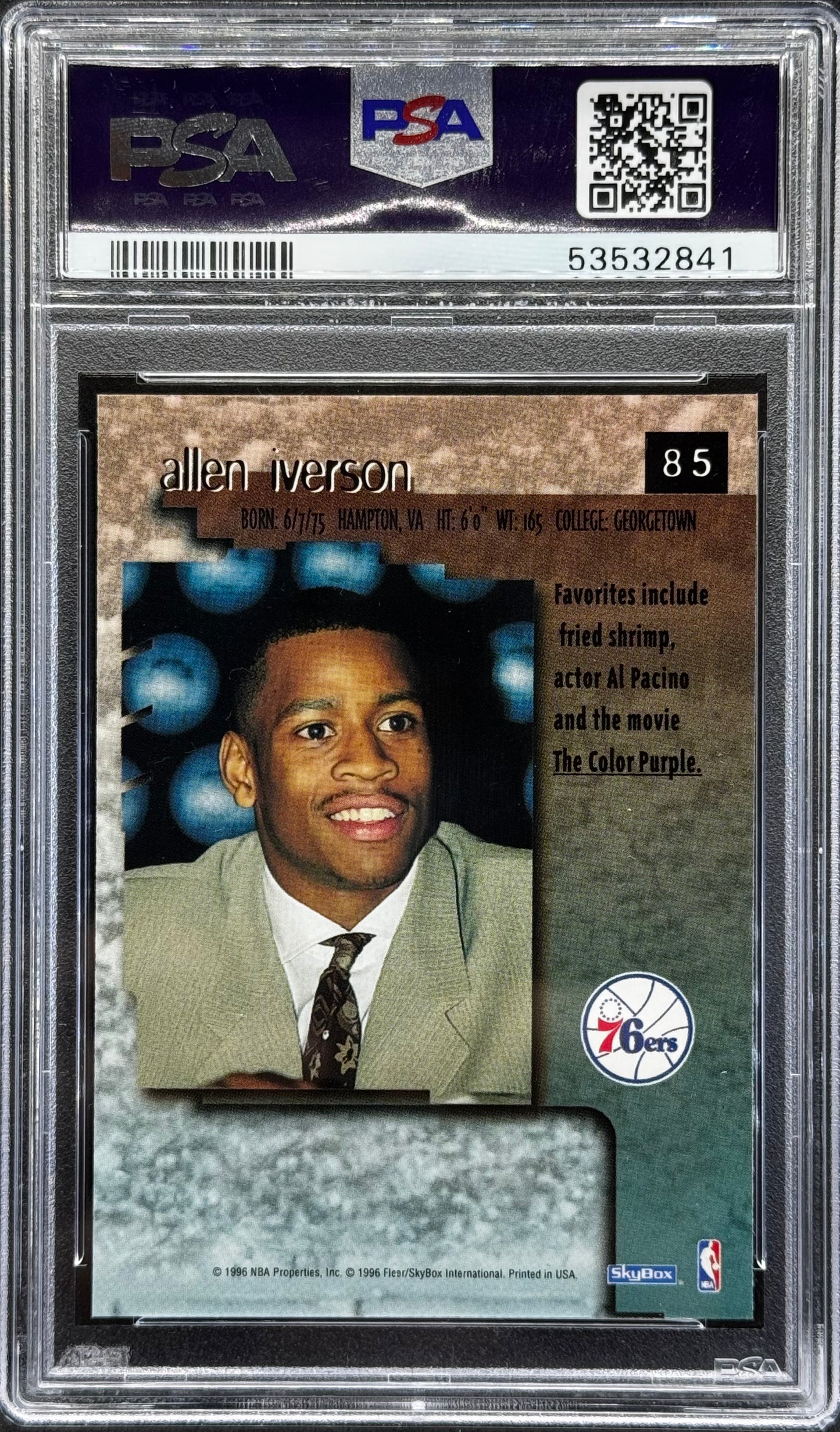 Allen Iverson 1996 Skybox Premium #85 PSA 9
