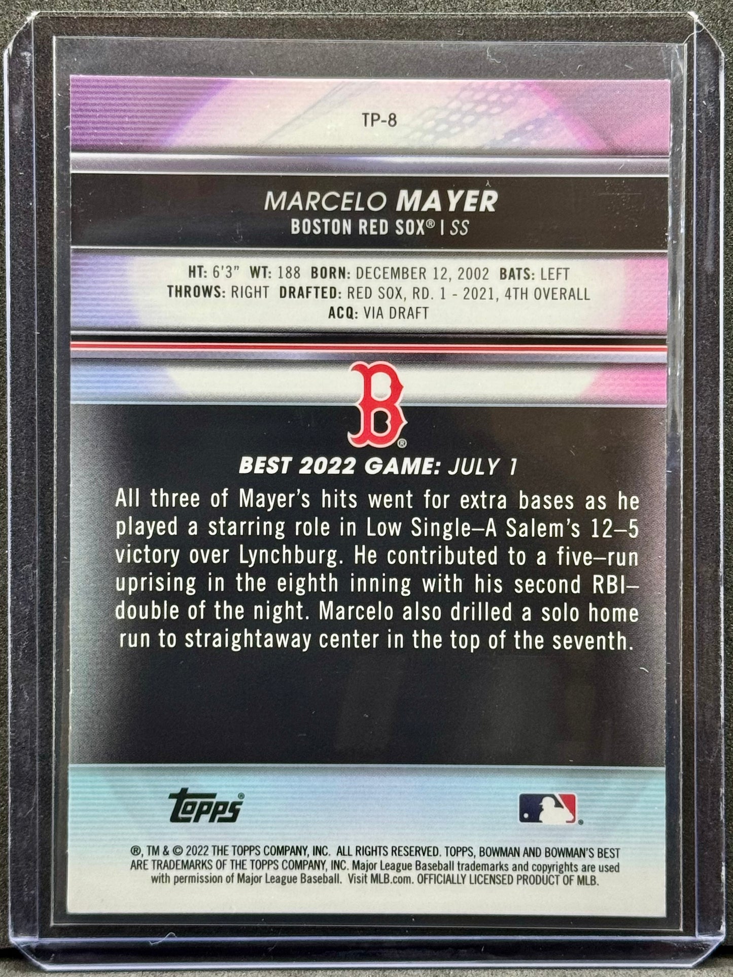 Marcelo Mayer 2022 Bowman Best #TP-8