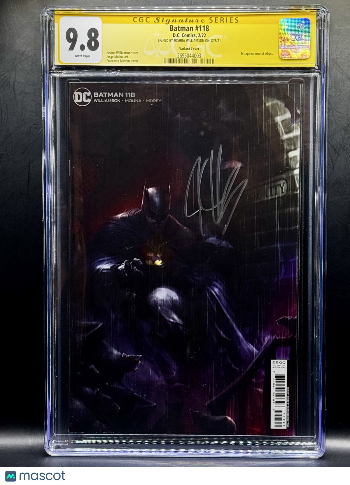 Batman #117 Variant 2022 Signed By Joshua Williamson 1st Appearance of Abyss