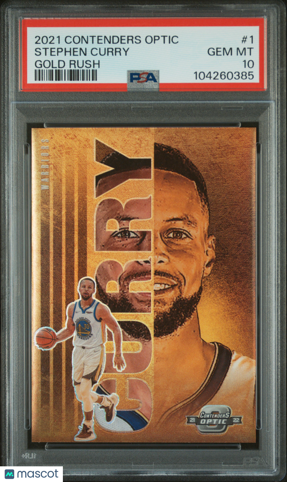 Stephen Curry 2021 Panini Contenders Optic Gold Rush #1 SP PSA 10