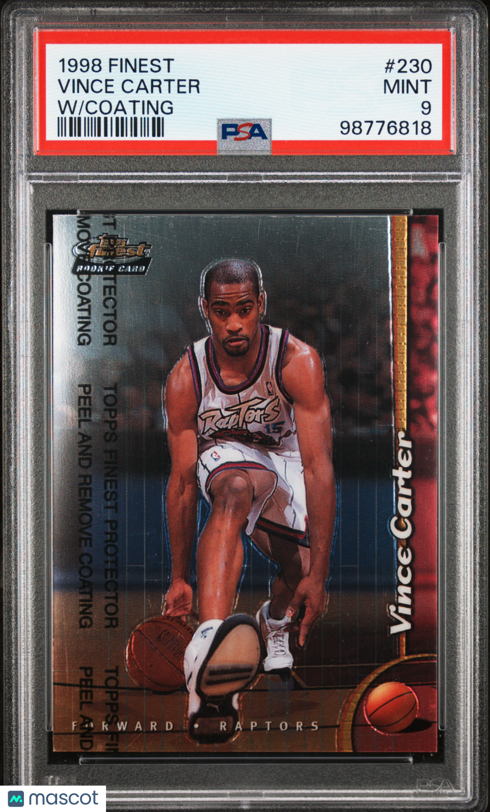 Vince Carter 1998 Finest #230 W Coating PSA 9