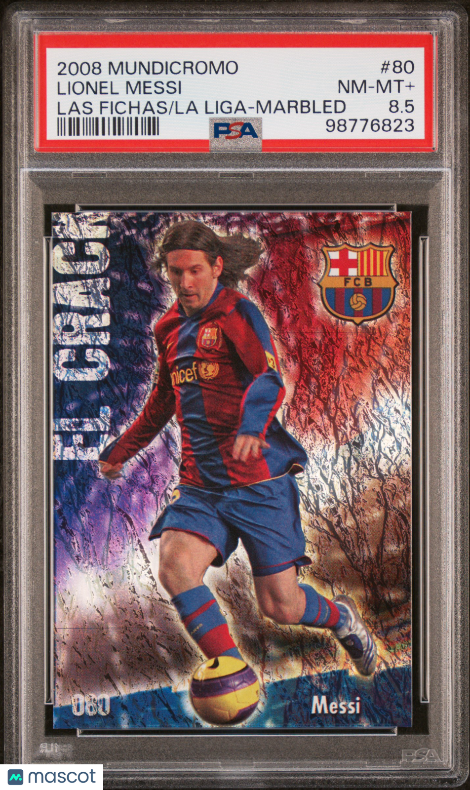 Lionel Messi 2008 Mundicromo Las Fichas De La Liga #80 Marbled PSA 8.5