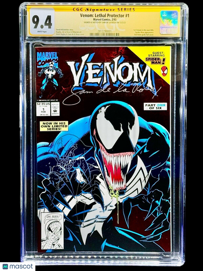 TRUE COLLECTORS PIECE CGC SIGNATURE SERIES VENOM 1 KEY ISSUE RED HOLO-GRAFX FOIL