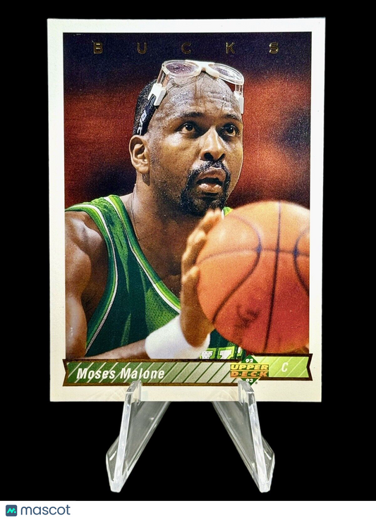 1992-93 Upper Deck NBA Basketball Card Moses Malone #301 Milwaukee Bucks