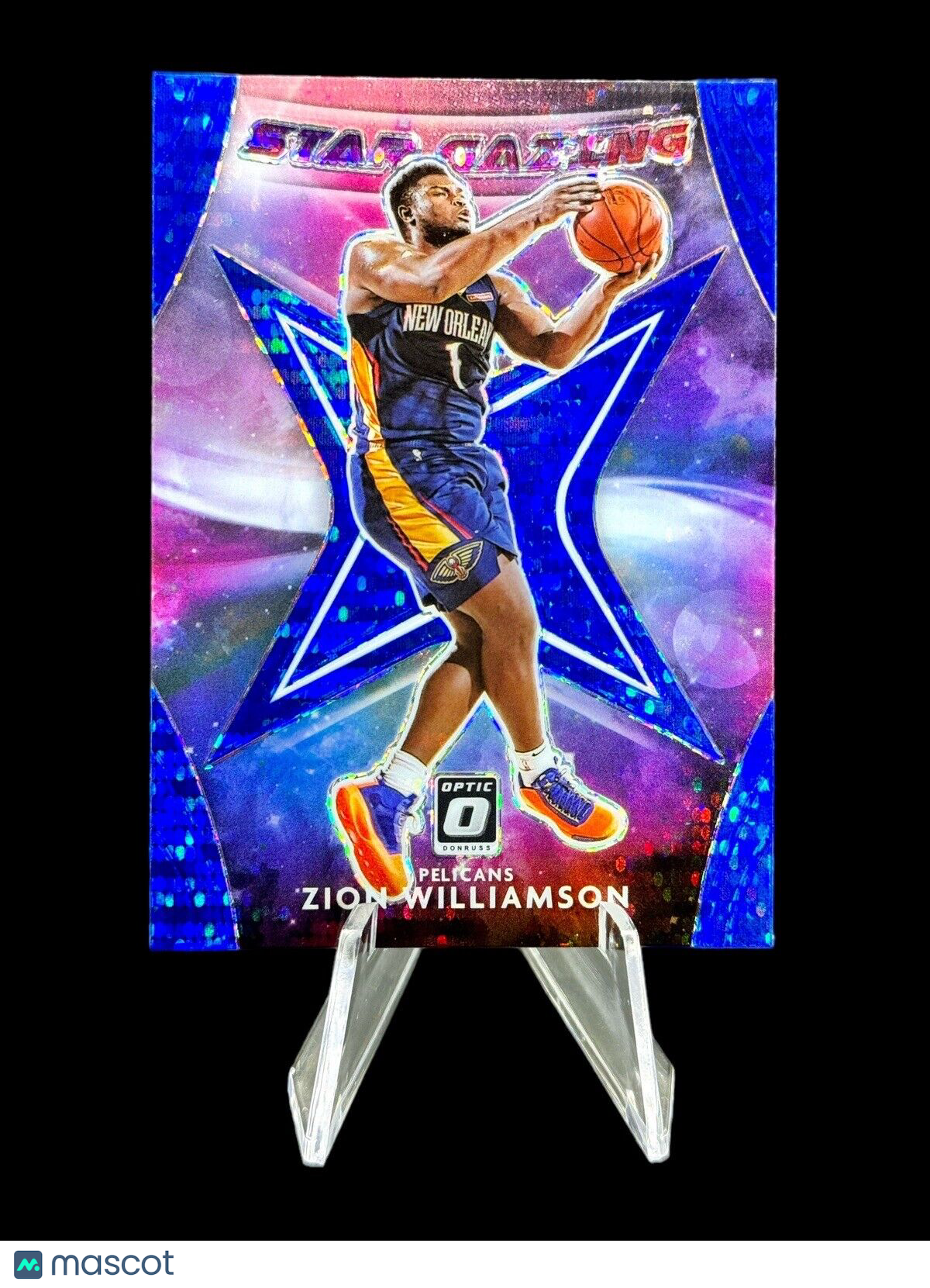 2020-21 Panini Donruss Optic Star Gazing Blue Pulsar Prizm Zion Williamson #2