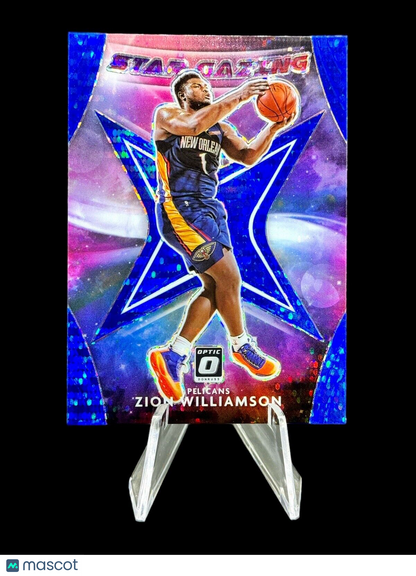 2020-21 Panini Donruss Optic Star Gazing Blue Pulsar Prizm Zion Williamson #2