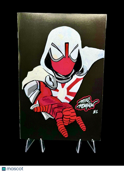 Spider-Man Miles 1 Mike Mayhew Vir. Var. Original Mega-Remarked & Glow Signature