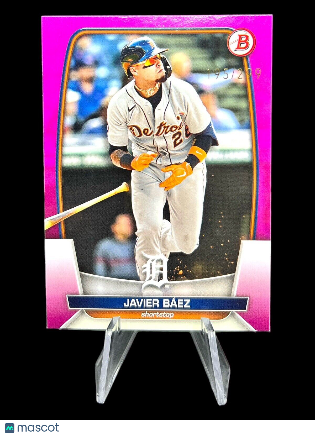 Javier Baez 2023 Bowman Fuchsia /299 Short Print #18 Detroit Tigers