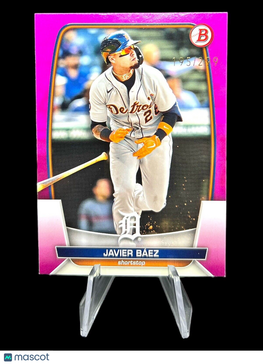 Javier Baez 2023 Bowman Fuchsia /299 Short Print #18 Detroit Tigers