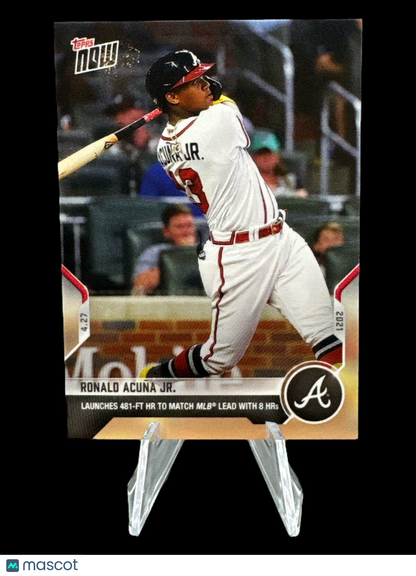 Ronald Acuña Jr. 2021 MLB TOPPS NOW Card # 141 - 481 FT HR to match lead 8 HRs