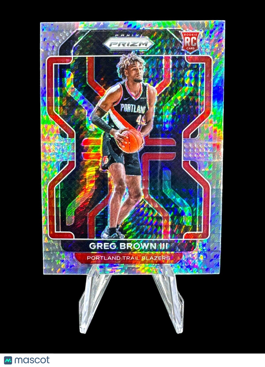2021-22 Panini Prizm Hyper Prizm Greg Brown III #291 Rookie RC Trail Blazers