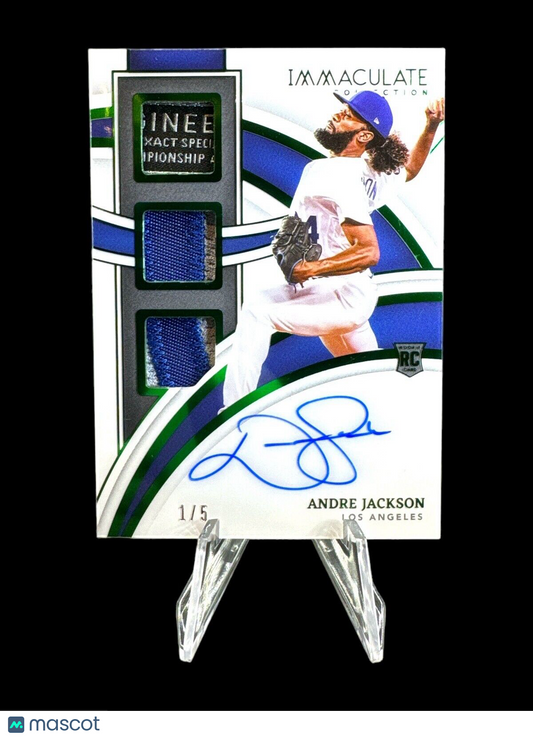 2022 PANINI IMMACULATE ANDRE JACKSON ROOKIE Emerald Green TRIPLE PATCH AUTO /5
