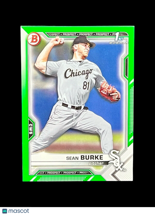 2021 Bowman 1st Draft Prospect Baseball MLB #BD-4 Sean Burke /99 Green White Sox