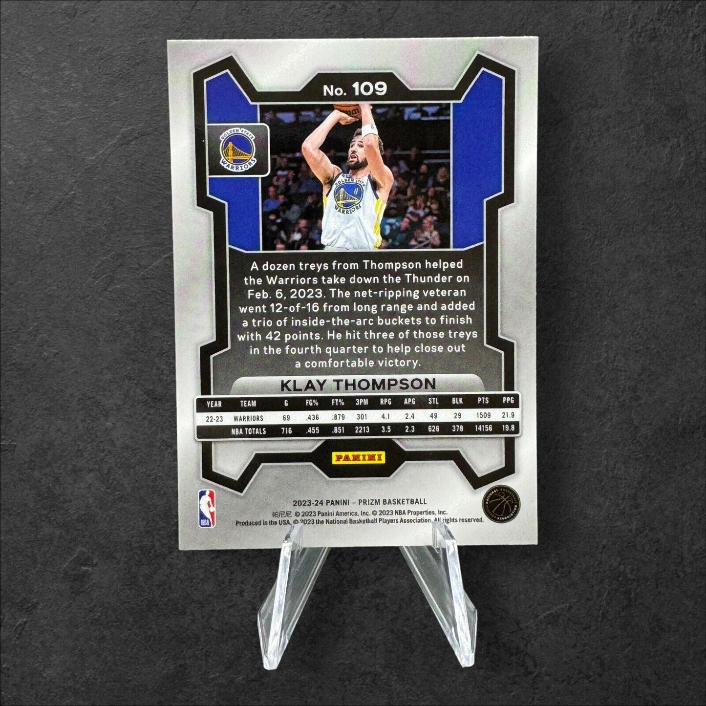 2023-24 Panini Prizm Klay Thompson #109 Golden State Warriors