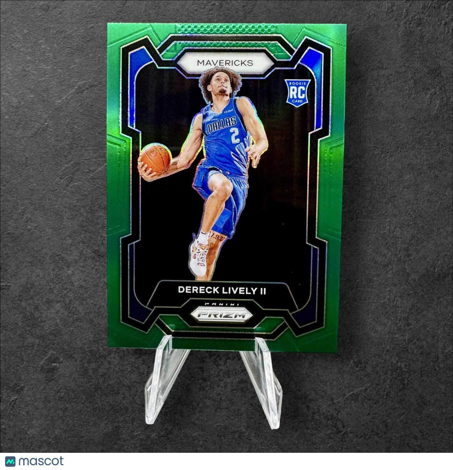 2023-24 Panini Prizm Dereck Lively II Green Prizm RC #163 Dallas Mavericks