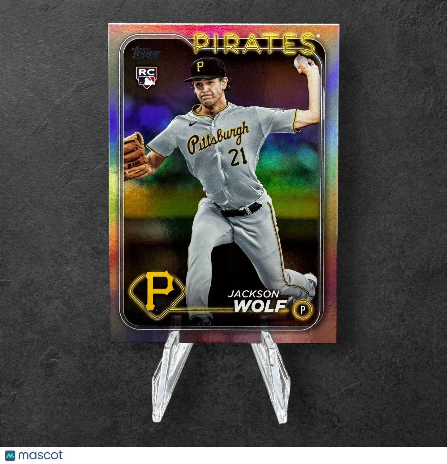 2024 Topps Series 2 JACKSON WOLF Pirates Rookie #523 rc Silver Rainbow Foil