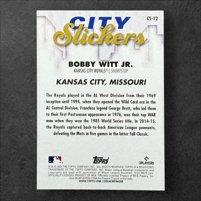 2023 Topps Big League Big Leaguers CS-12 BOBBY WITT JR. City Slickers Royals