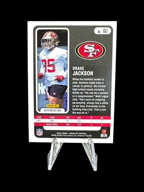 2022 Panini Absolute #161 Drake Jackson ROO RC Rookie  Near mint or better