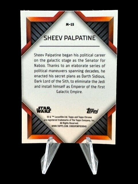 2023 Topps Chrome Star Wars Monikers Sheev Palpatine "Darth Seidious" #M-15