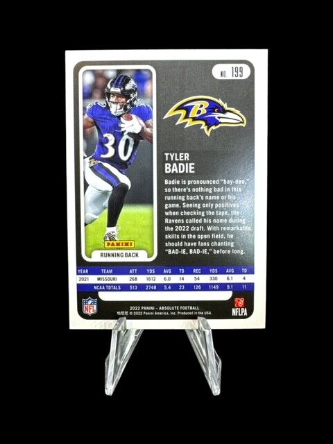 2022 Panini Absolute #199 Tyler Badie  RC Rookie  Near mint or better