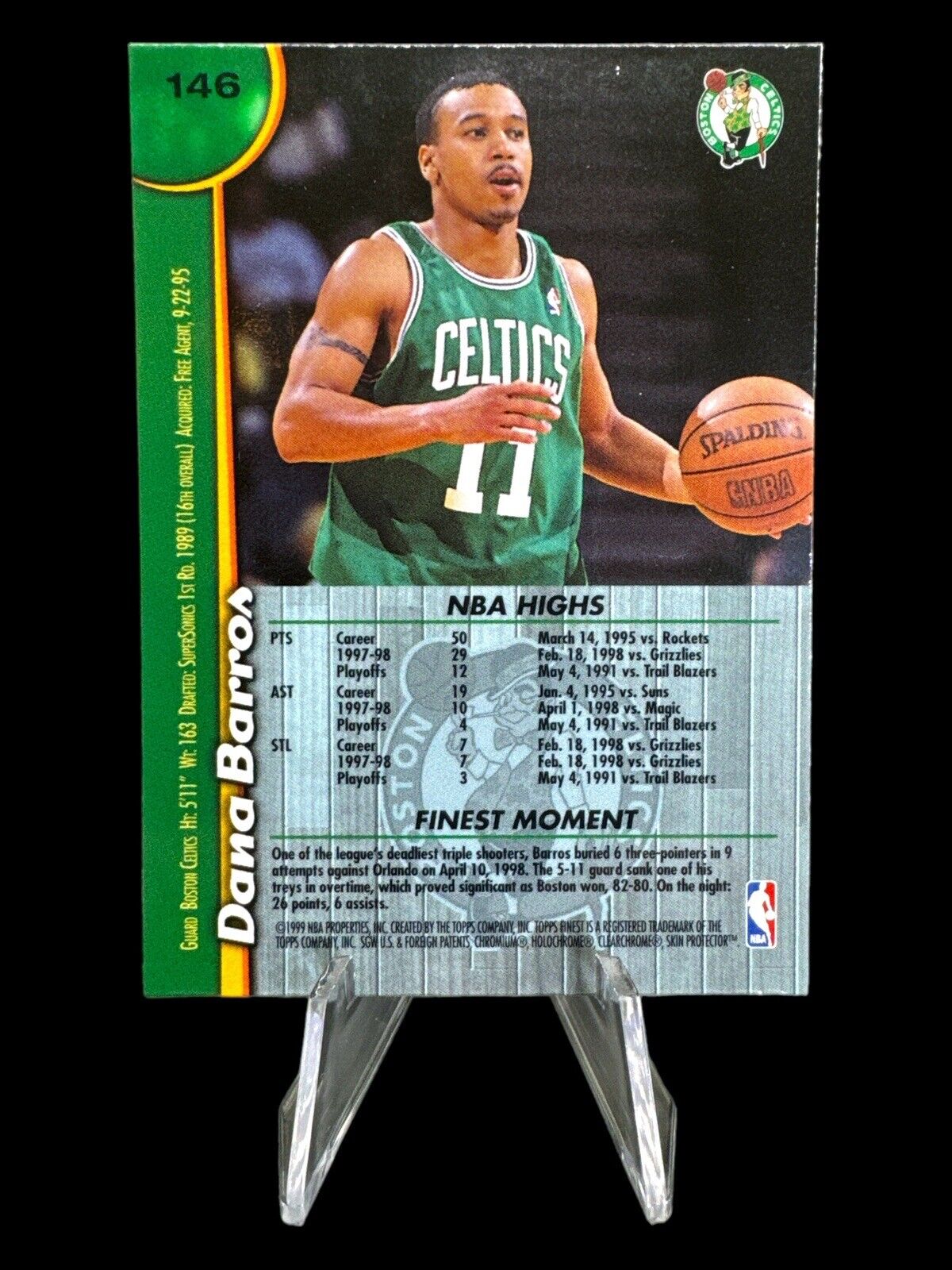 1998-99 Topps Finest Basketball No Protectors #146 Dana Barros