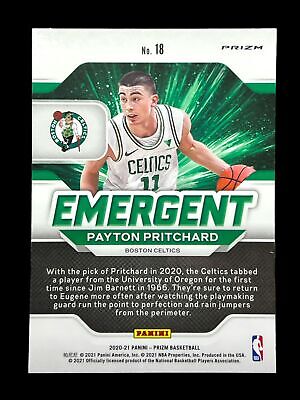 2020 Panini Prizm Emergent Prizms Green RC #18 Payton Pritchard