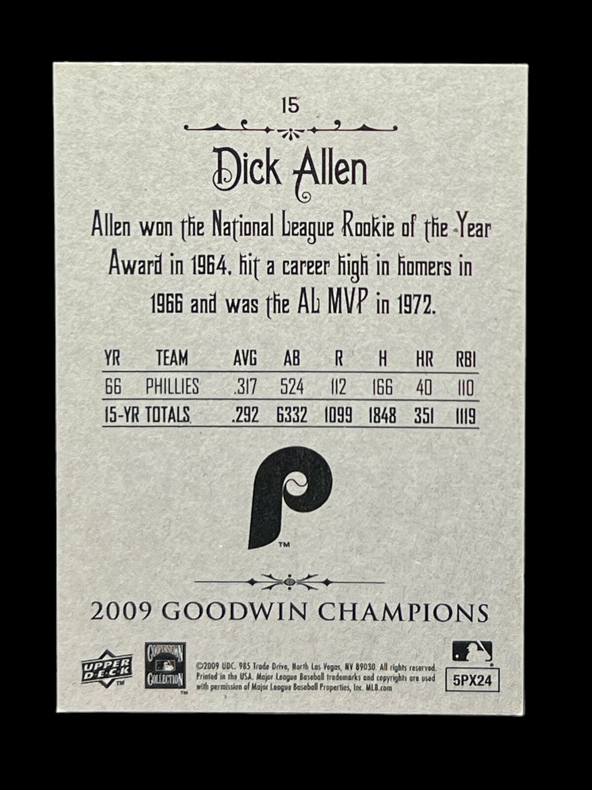 2009 Upper Deck Goodwin Champions #15 Dick Allen