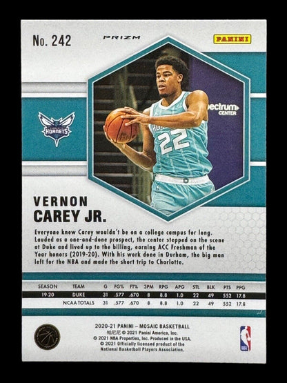 Vernon Carey Jr. 2020-21 Panini Mosaic Reactive Green RC Rookie Refractor 242