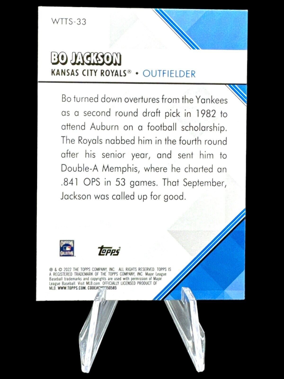 2022 Topps Welcome to the Show Bo Jackson Kansas City Royals #WTTS-33