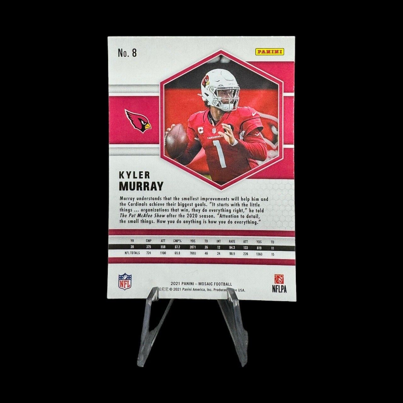 2021 Panini Mosaic #8 Kyler Murray, Arizona Cardinals - Base Card