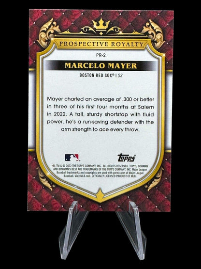 Marcelo Mayer 2022 Bowmans Best Prospective Royalty REFRACTOR Card #PR-2 Red Sox