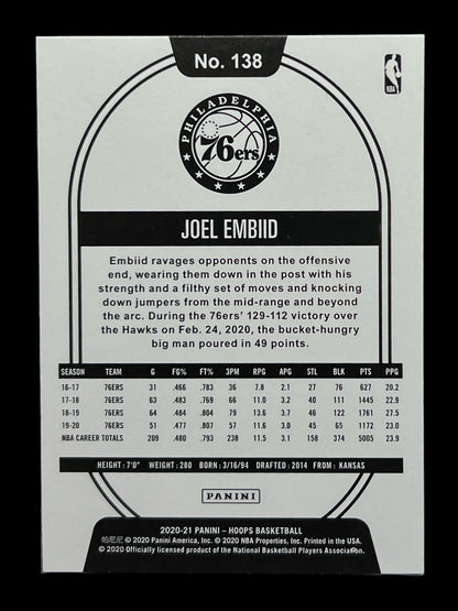 2020 Hoops #138 Joel Embiid Philadelphia 76ers
