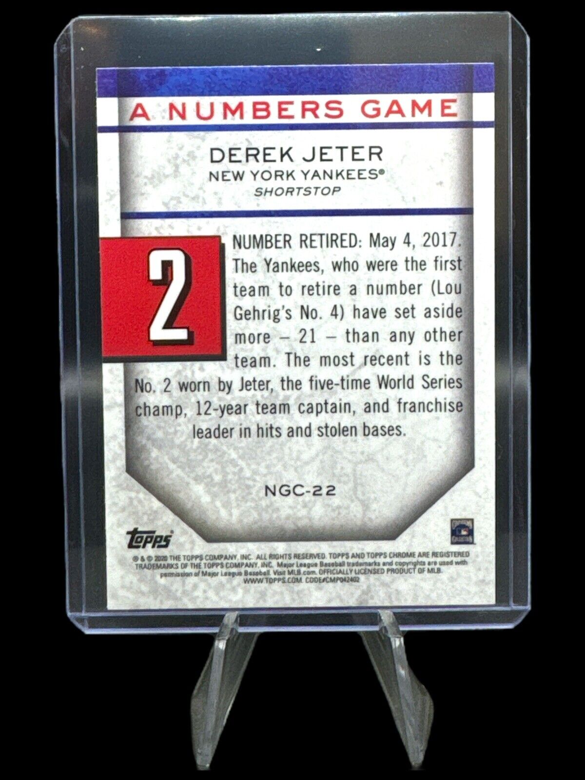 Derek Jeter 2020 Topps Chrome Update A Numbers Game | New York Yankees