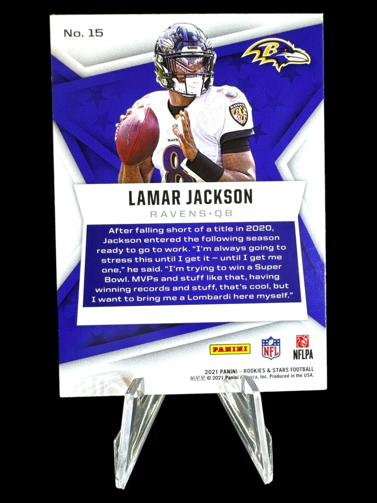 2021 Rookies Stars Lamar Jackson card #15